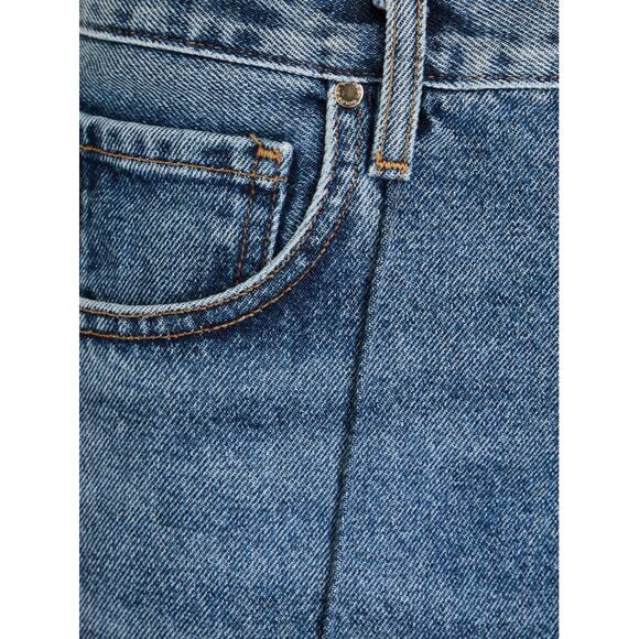 $325 GOLDSIGN Martin High-Rise Straight-Leg Creased Jeans | Sz 26, Mid Denim - Picture 11 of 11